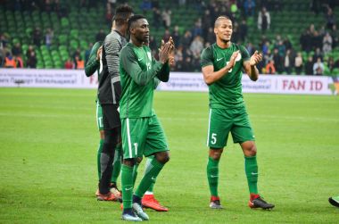 Krasnodar, Rusya - 14 Kasım 2017: Futbolcular milletin