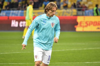 Kiev, Ukrayna - 09 Ekim 2017: Luka Modric FIFA Wo sırasında
