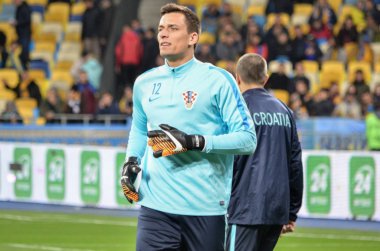 Kiev, Ukrayna - 09 Ekim 2017: Lovre Kalinic FIFA sırasında 