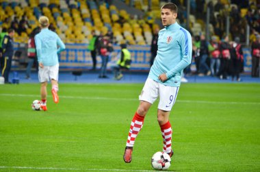 Kiev, Ukrayna - 09 Ekim 2017: Andrej Kramaric Fif sırasında