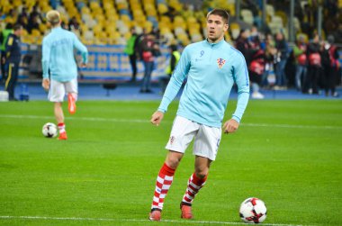Kiev, Ukrayna - 09 Ekim 2017: Andrej Kramaric Fif sırasında