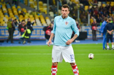 Kiev, Ukrayna - 09 Ekim 2017: Mario Mandzukic Fif sırasında