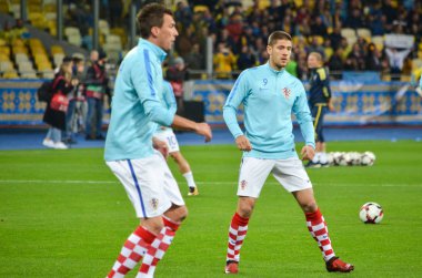Kiev, Ukrayna - 09 Ekim 2017: Andrej Kramaric Fif sırasında