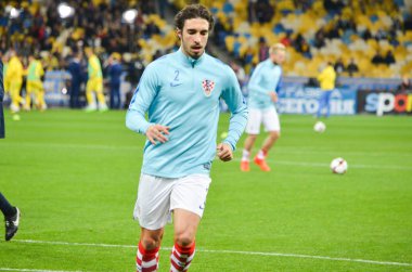 Kiev, Ukrayna - 09 Ekim 2017: Sime Vrsaljko FIFA sırasında 