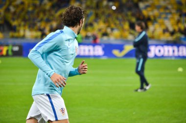 Kiev, Ukrayna - 09 Ekim 2017: Sime Vrsaljko FIFA sırasında 