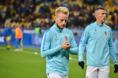 Kiev, Ukrayna - 09 Ekim 2017: Ivan Rakitic sırasında FIFA W