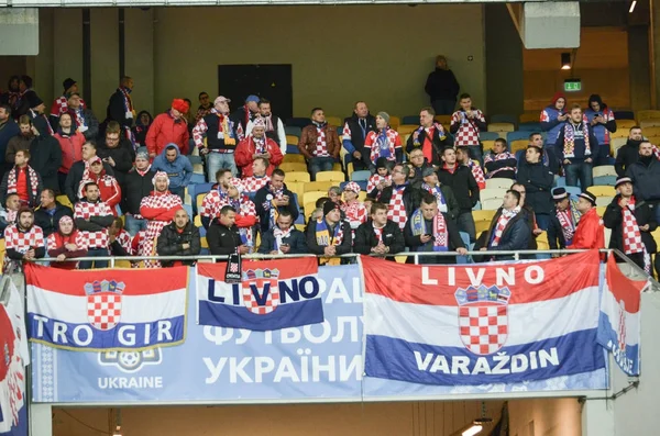 KIEV, UKRAINE - October 09, 2017: Fans of the Croatian national — Stock Photo, Image