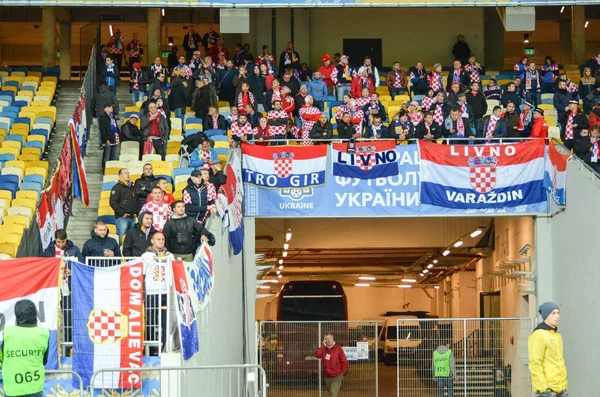 Kiev, Oekraïne - 09 oktober 2017: Fans van de Kroatische nationale — Stockfoto