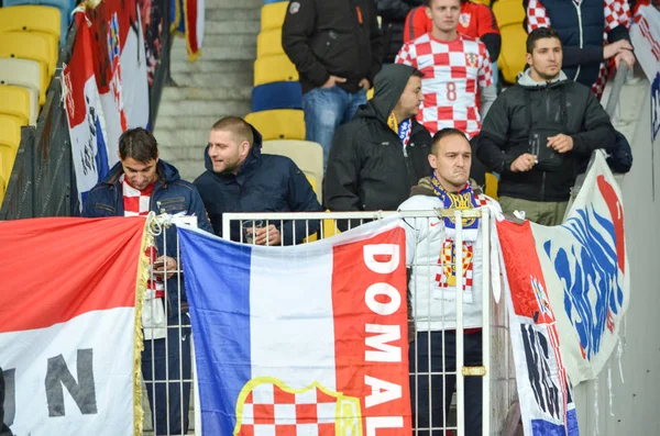 KIEV, UKRAINE - October 09, 2017: Fans of the Croatian national — Stock Photo, Image