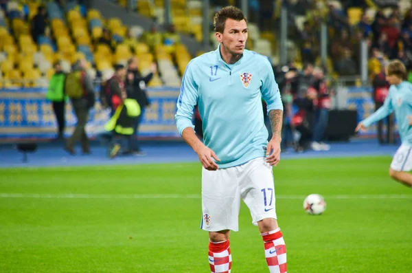Kiev, Ukrayna - 09 Ekim 2017: Mario Mandzukic Fif sırasında