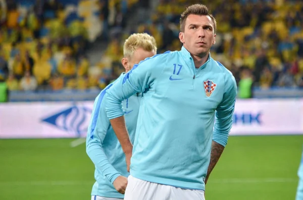 Kiev, Ukrayna - 09 Ekim 2017: Mario Mandzukic Fif sırasında