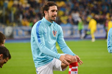 Kiev, Ukrayna - 09 Ekim 2017: Sime Vrsaljko FIFA sırasında 