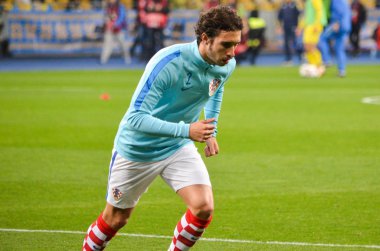 Kiev, Ukrayna - 09 Ekim 2017: Sime Vrsaljko FIFA sırasında 