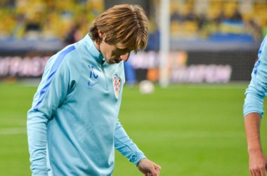 Kiev, Ukrayna - 09 Ekim 2017: Luka Modric FIFA Wo sırasında