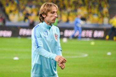 Kiev, Ukrayna - 09 Ekim 2017: Luka Modric FIFA Wo sırasında