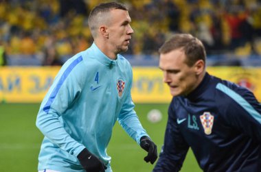 Kiev, Ukrayna - 09 Ekim 2017: Ivan Perisic sırasında FIFA W