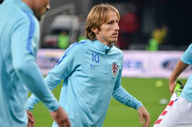 Kiev, Ukrayna - 09 Ekim 2017: Luka Modric FIFA Wo sırasında