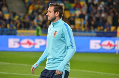 Kiev, Ukrayna - 09 Ekim 2017: Duje polis FIFA Dünya sırasında