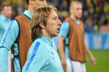 Kiev, Ukrayna - 09 Ekim 2017: Luka Modric FIFA Wo sırasında