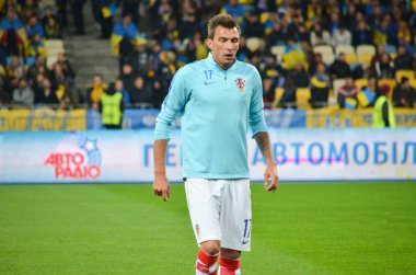 Kiev, Ukrayna - 09 Ekim 2017: Mario Mandzukic Fif sırasında