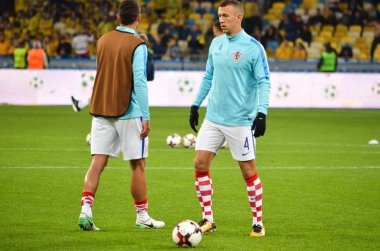 Kiev, Ukrayna - 09 Ekim 2017: Ivan Perisic sırasında FIFA W
