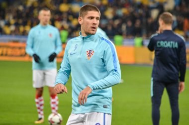 Kiev, Ukrayna - 09 Ekim 2017: Andrej Kramaric Fif sırasında