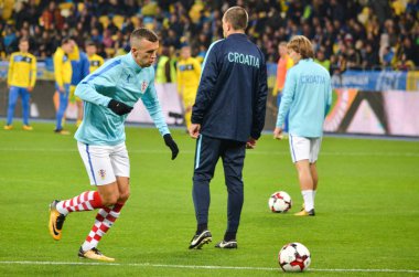 Kiev, Ukrayna - 09 Ekim 2017: Ivan Perisic sırasında FIFA W