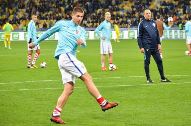 Kiev, Ukrayna - 09 Ekim 2017: Andrej Kramaric Fif sırasında