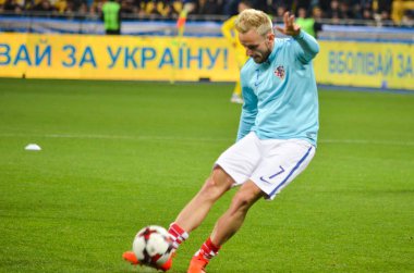 Kiev, Ukrayna - 09 Ekim 2017: Ivan Rakitic sırasında FIFA W