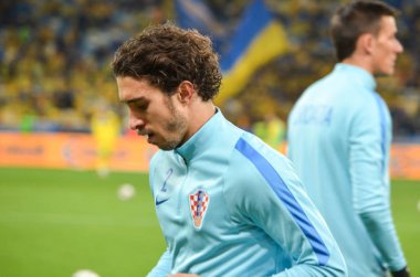 Kiev, Ukrayna - 09 Ekim 2017: Sime Vrsaljko FIFA sırasında 