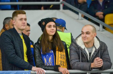 Kiev, Ukrayna - 09 Ekim 2017: Ukrayna hayranları Stadyumu 