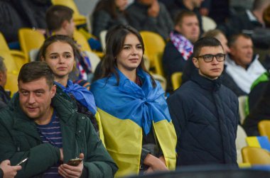 Kiev, Ukrayna - 09 Ekim 2017: Ukrayna hayranları Stadyumu 