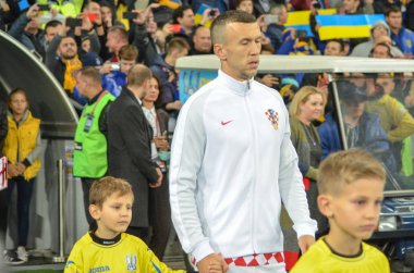 Kiev, Ukrayna - 09 Ekim 2017: Ivan Perisic sırasında FIFA W