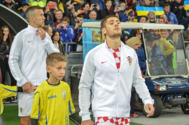 Kiev, Ukrayna - 09 Ekim 2017: Andrej Kramaric oyuncu sırasında 
