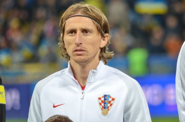Kiev, Ukrayna - 09 Ekim 2017: Luka Modric FIFA Wo sırasında
