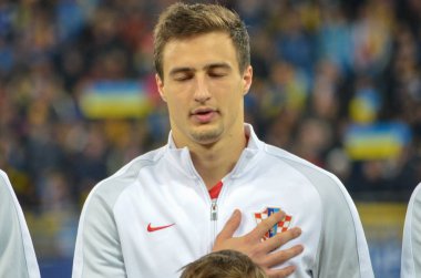 Kiev, Ukrayna - 09 Ekim 2017: Matej Mitrovic FIFA sırasında