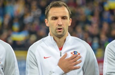 Kiev, Ukrayna - 09 Ekim 2017: Milan Badelj sırasında FIFA W