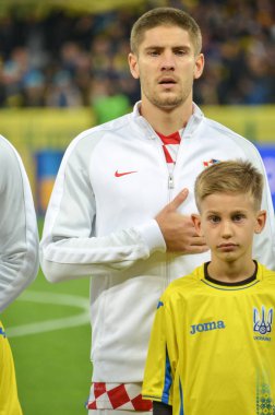 Kiev, Ukrayna - 09 Ekim 2017: Andrej Kramaric Fi sırasında