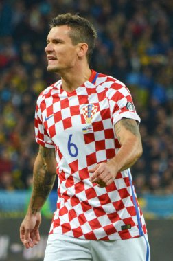 Kiev, Ukrayna - 09 Ekim 2017: Dejan Lovren sırasında FIFA W