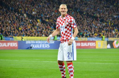 Kiev, Ukrayna - 09 Ekim 2017: Domagoj Vida sırasında FIFA W