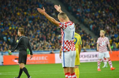 Kiev, Ukrayna - 09 Ekim 2017: Ivan Perisic sırasında FIFA W