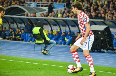 Kiev, Ukrayna - 09 Ekim 2017: Sime Vrsaljko FIFA sırasında 