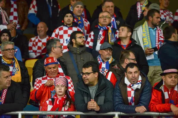 KIEV, UKRAINE - October 09, 2017: Fans of the Croatian national — Stock Photo, Image