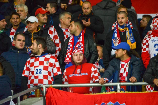 KIEV, UKRAINE - October 09, 2017: Fans of the Croatian national — Stock Photo, Image