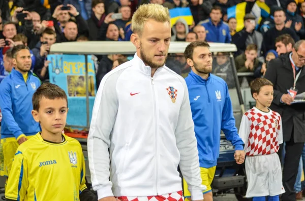 Kiev, Ukrayna - 09 Ekim 2017: Ivan Rakitic sırasında FIFA W