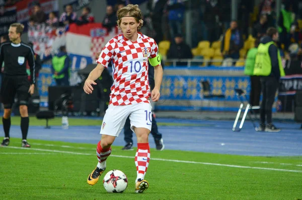 Kiev, Ukrayna - 09 Ekim 2017: Luka Modric FIFA Wo sırasında