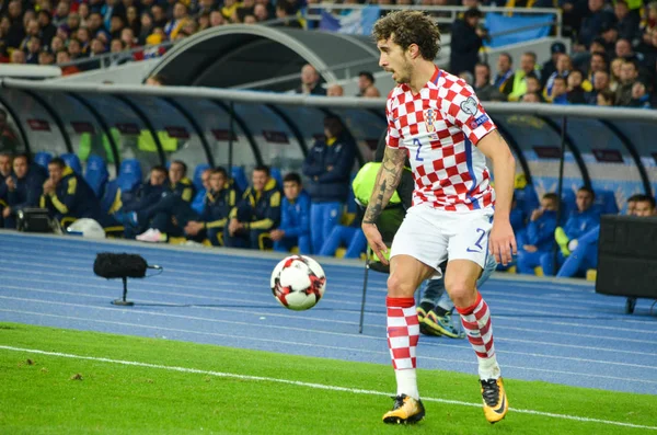 Kiev, Ukrayna - 09 Ekim 2017: Sime Vrsaljko FIFA sırasında 