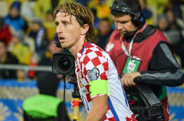 Kiev, Ukrayna - 09 Ekim 2017: Luka Modric FIFA Wo sırasında