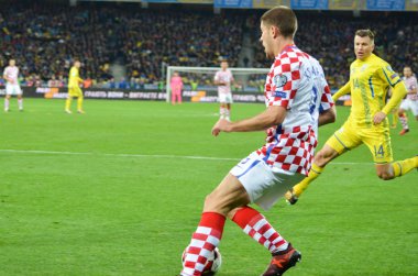 Kiev, Ukrayna - 09 Ekim 2017: Andrej Kramaric Fif sırasında