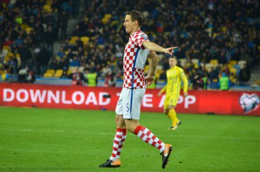 Kiev, Ukrayna - 09 Ekim 2017: Matej Mitrovic FIFA sırasında